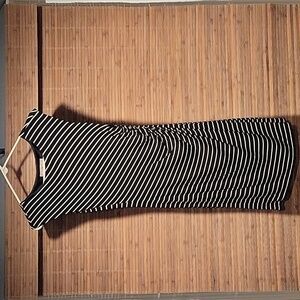 Ann Taylor Loft Sleeveless Black and White Stripe Dress, Size XS